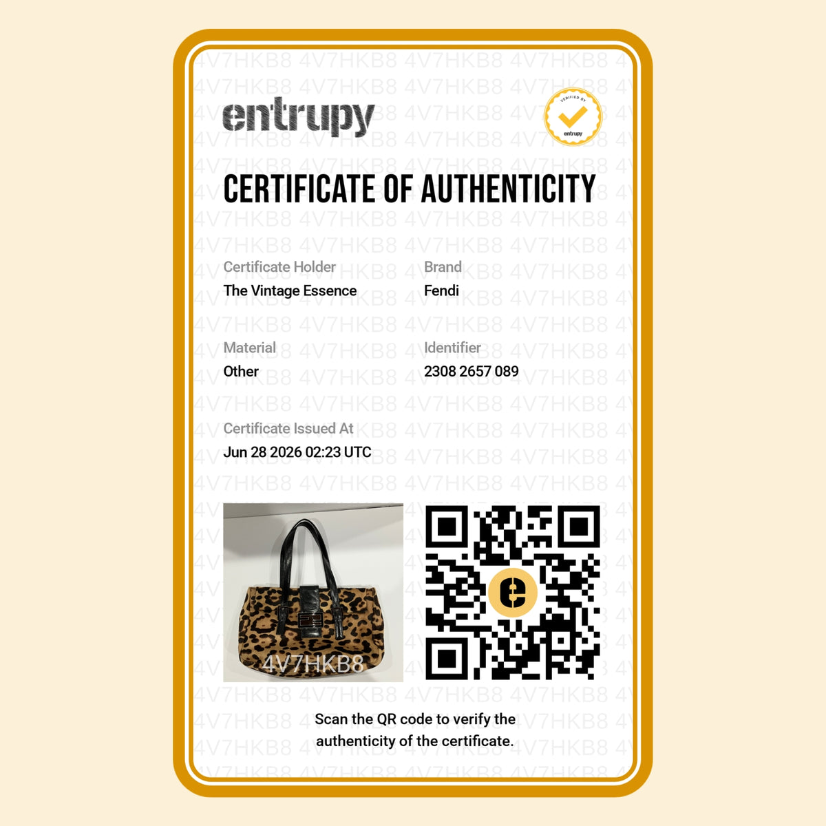 Fendi Leopard Pony Hair Baguette Bag