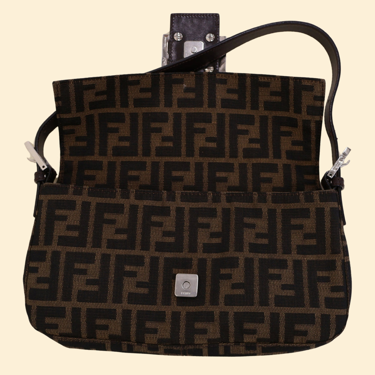 Fendi Zucca Brown Baguette Bag