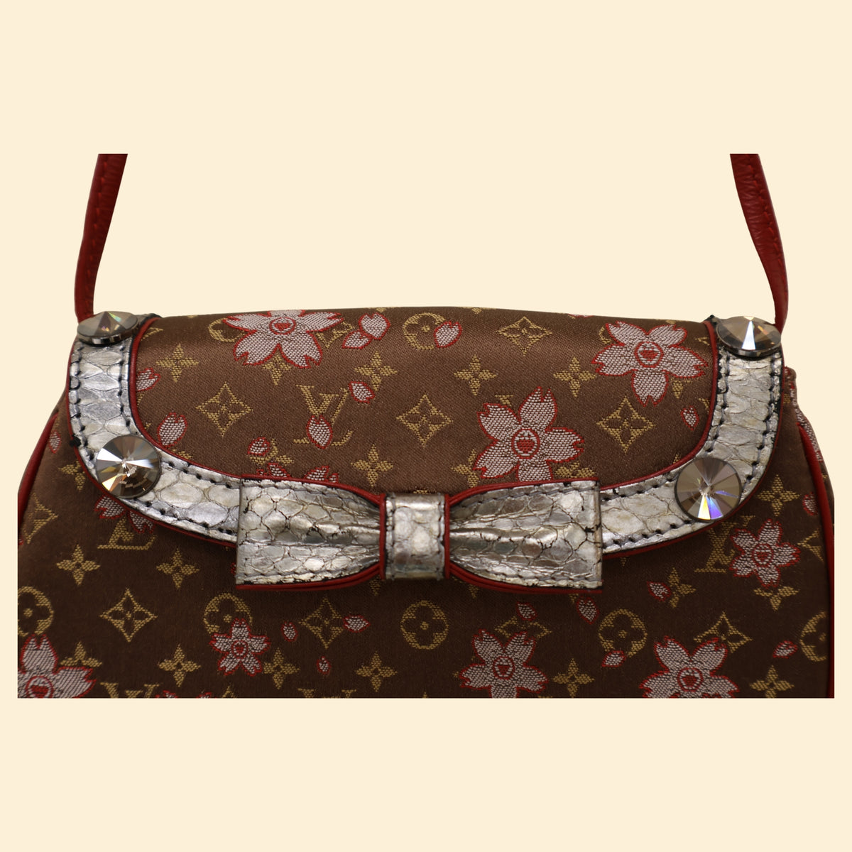 Louis Vuitton Takashi Murakami Cherry Blossom Griotte Satin Bag
