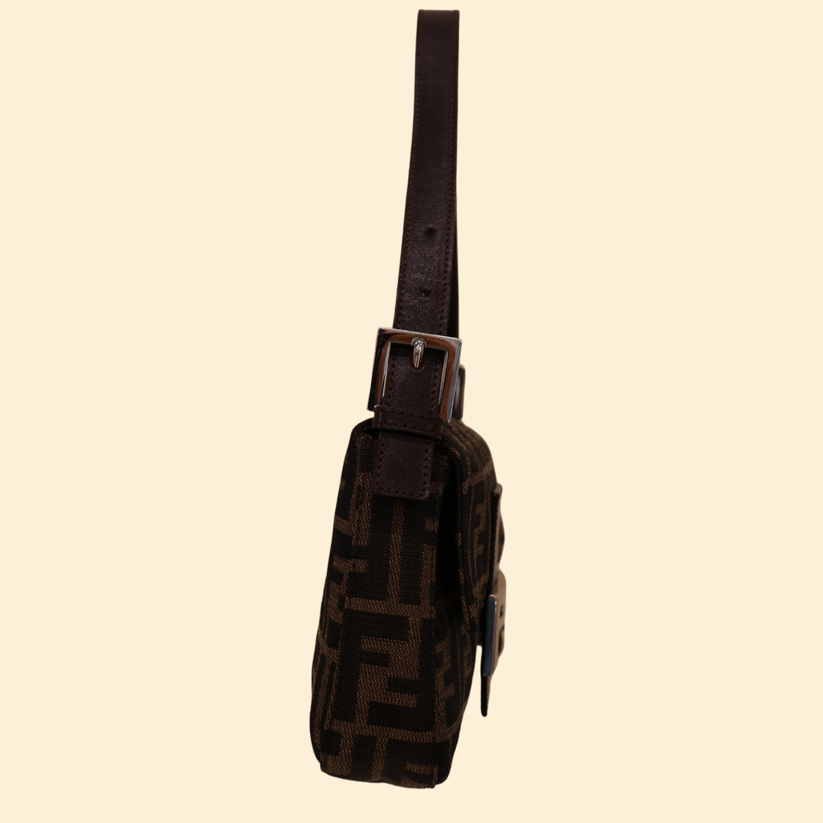 Fendi Zucca Brown Baguette Bag