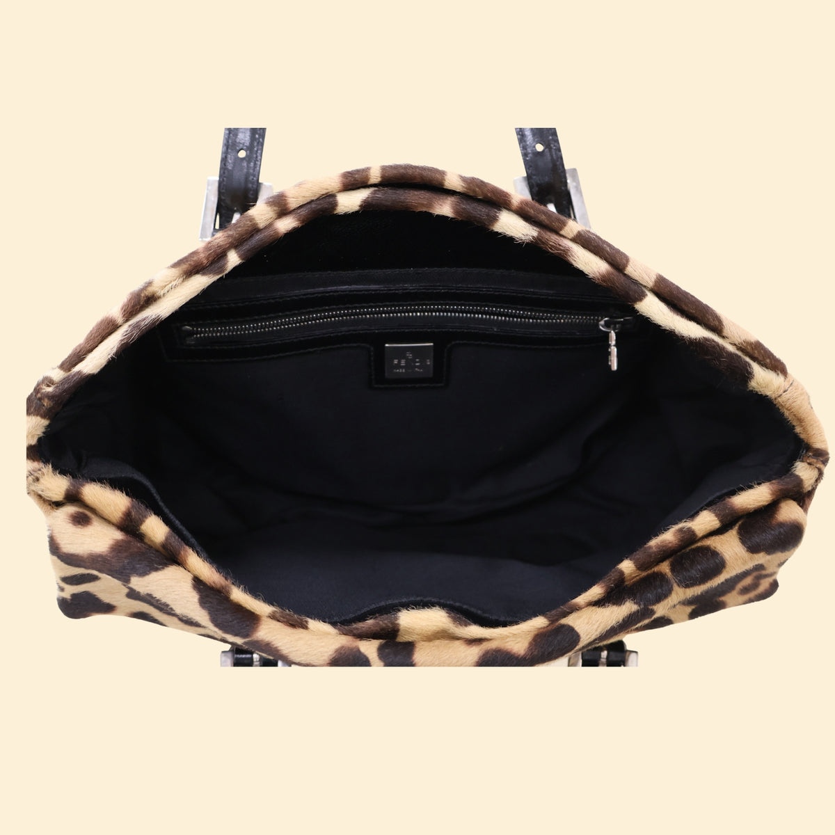 Fendi Leopard Pony Hair Baguette Bag