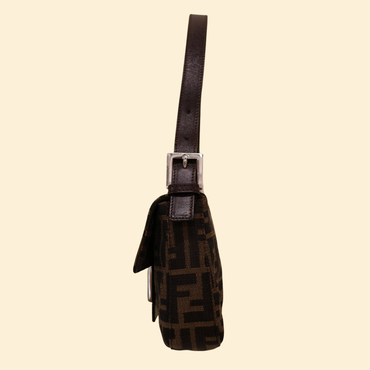 Fendi Zucca Brown Baguette Bag