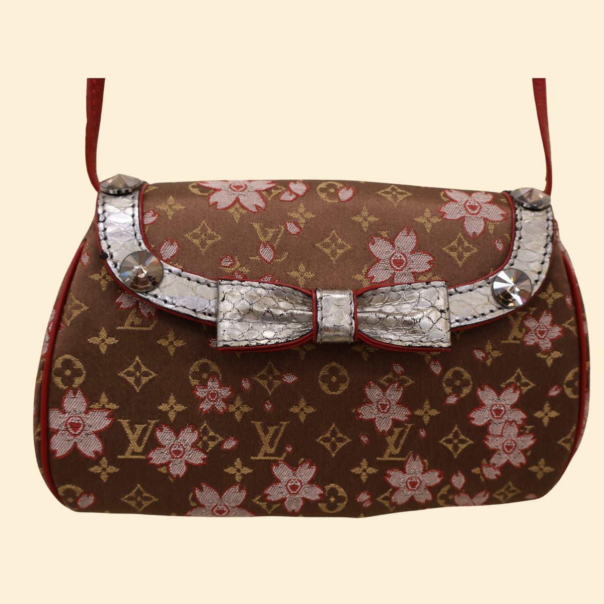 Louis Vuitton Takashi Murakami Cherry Blossom Griotte Satin Bag