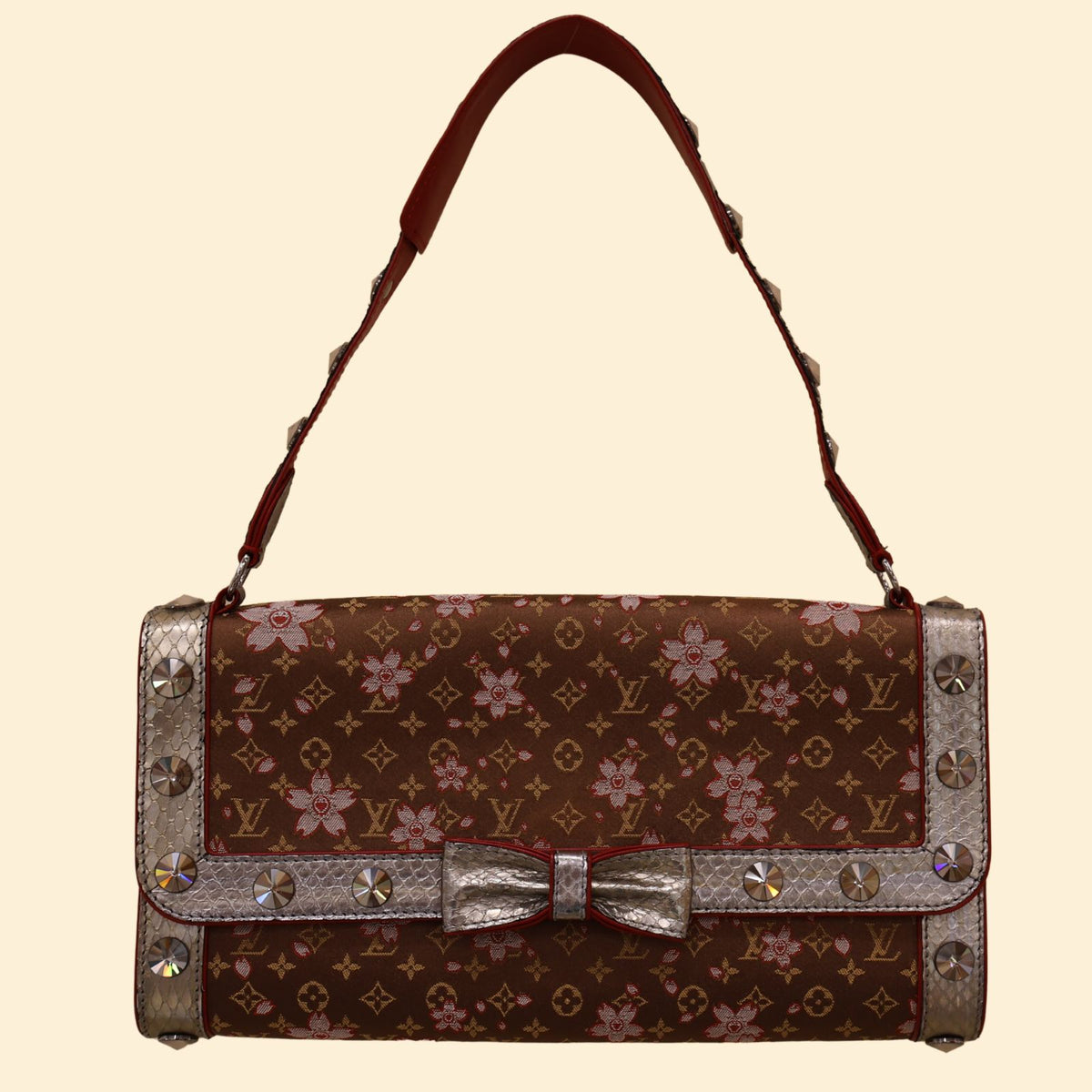 Louis Vuitton Takashi Murakami Cherry Blossom Satin Pochette Bag