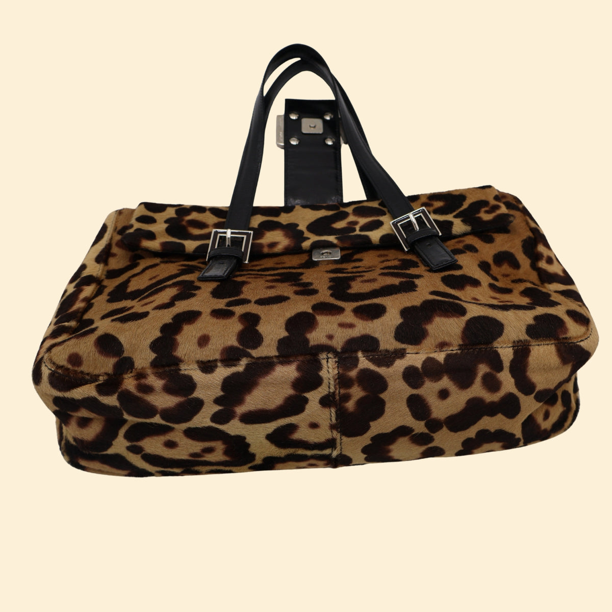 Fendi Leopard Pony Hair Baguette Bag