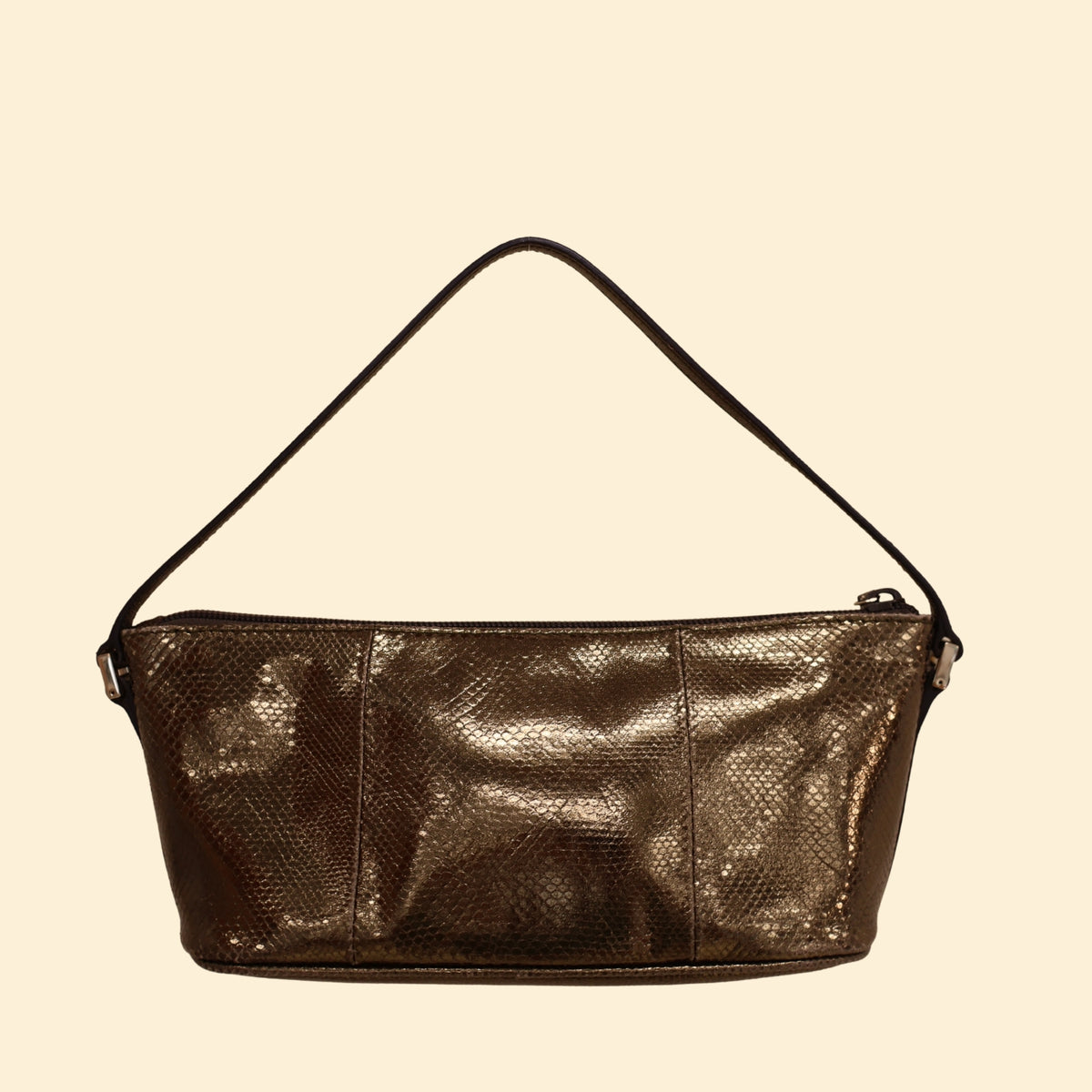 Vintage Gucci Tom Ford-Era Metallic Exotic Leather Boat Bag