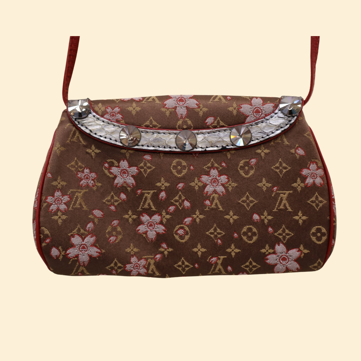 Louis Vuitton Takashi Murakami Cherry Blossom Griotte Satin Bag