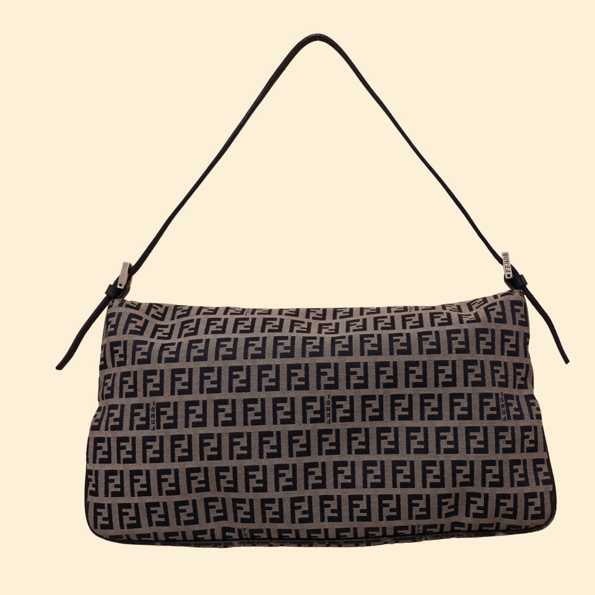 Fendi Zucchino Baguette-Navy Blue Bag