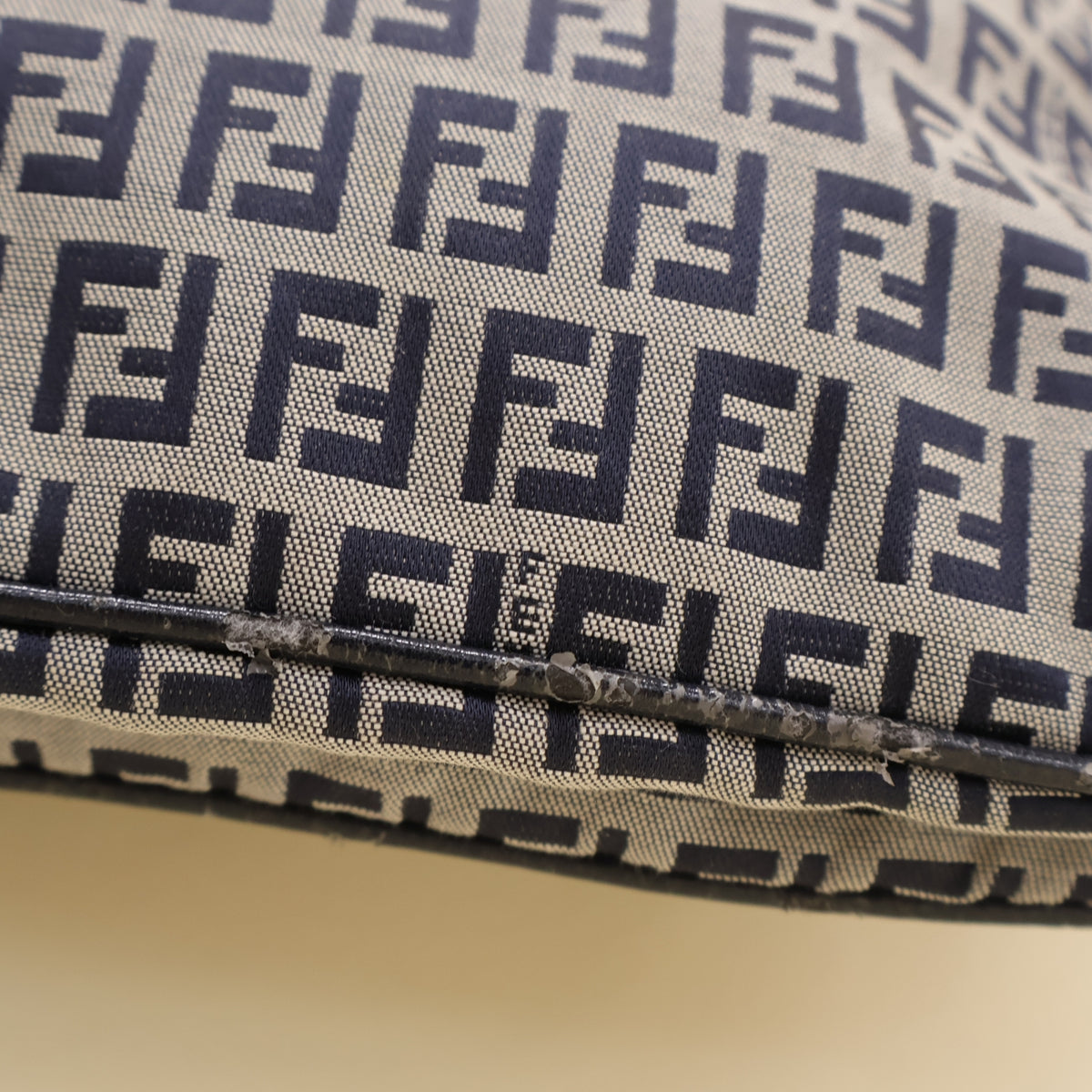Fendi Zucchino Baguette-Navy Blue Bag