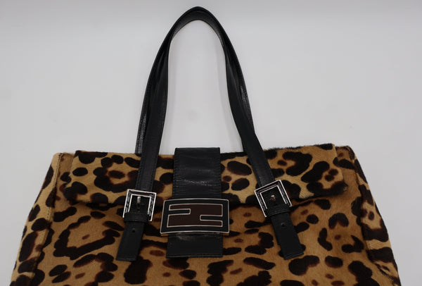 Fendi Leopard Pony Hair  Baguette