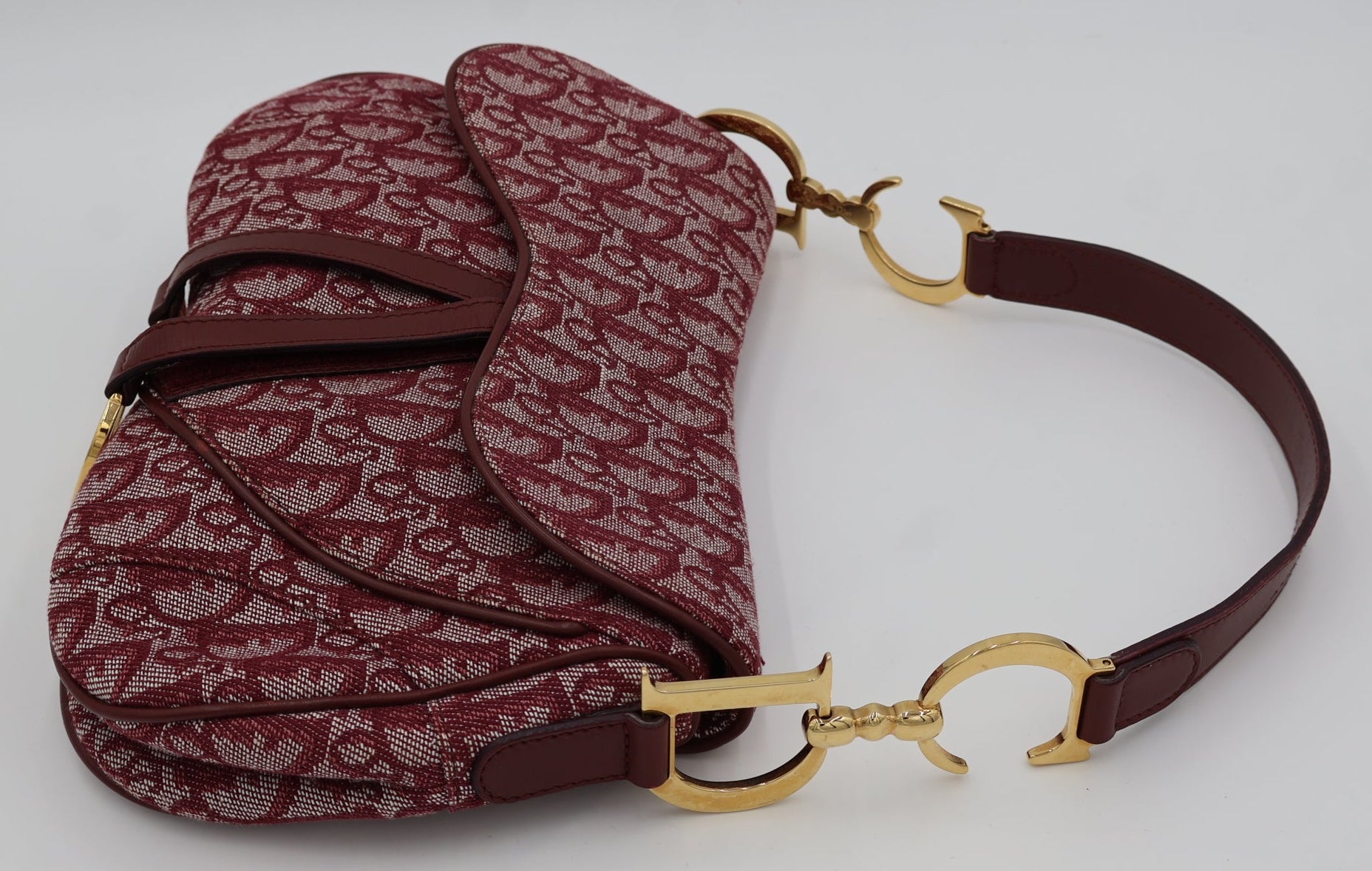 Dior Trotter Double Saddle Bag — Burgundy (Early 2000s)