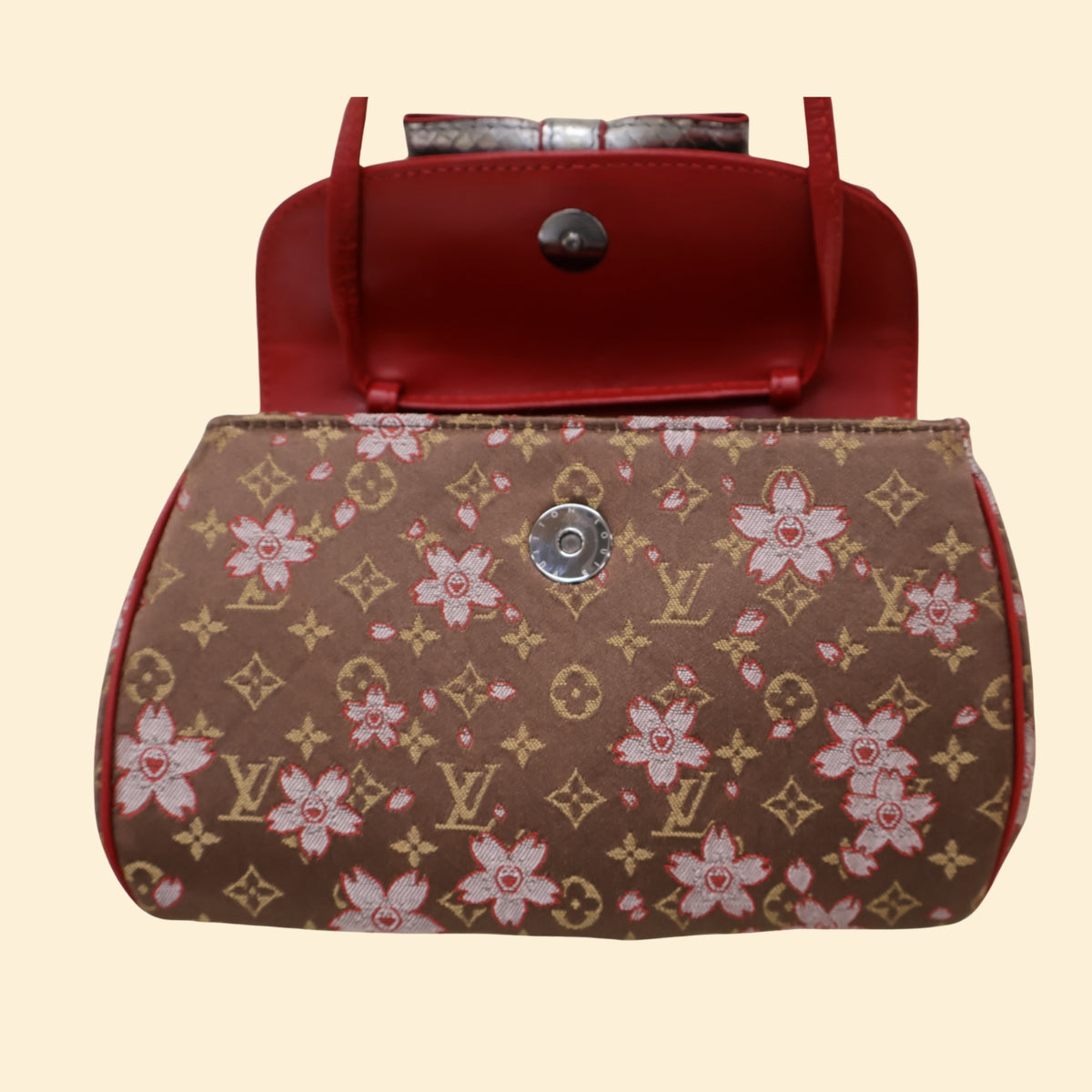 Louis Vuitton Takashi Murakami Cherry Blossom Griotte Satin Bag