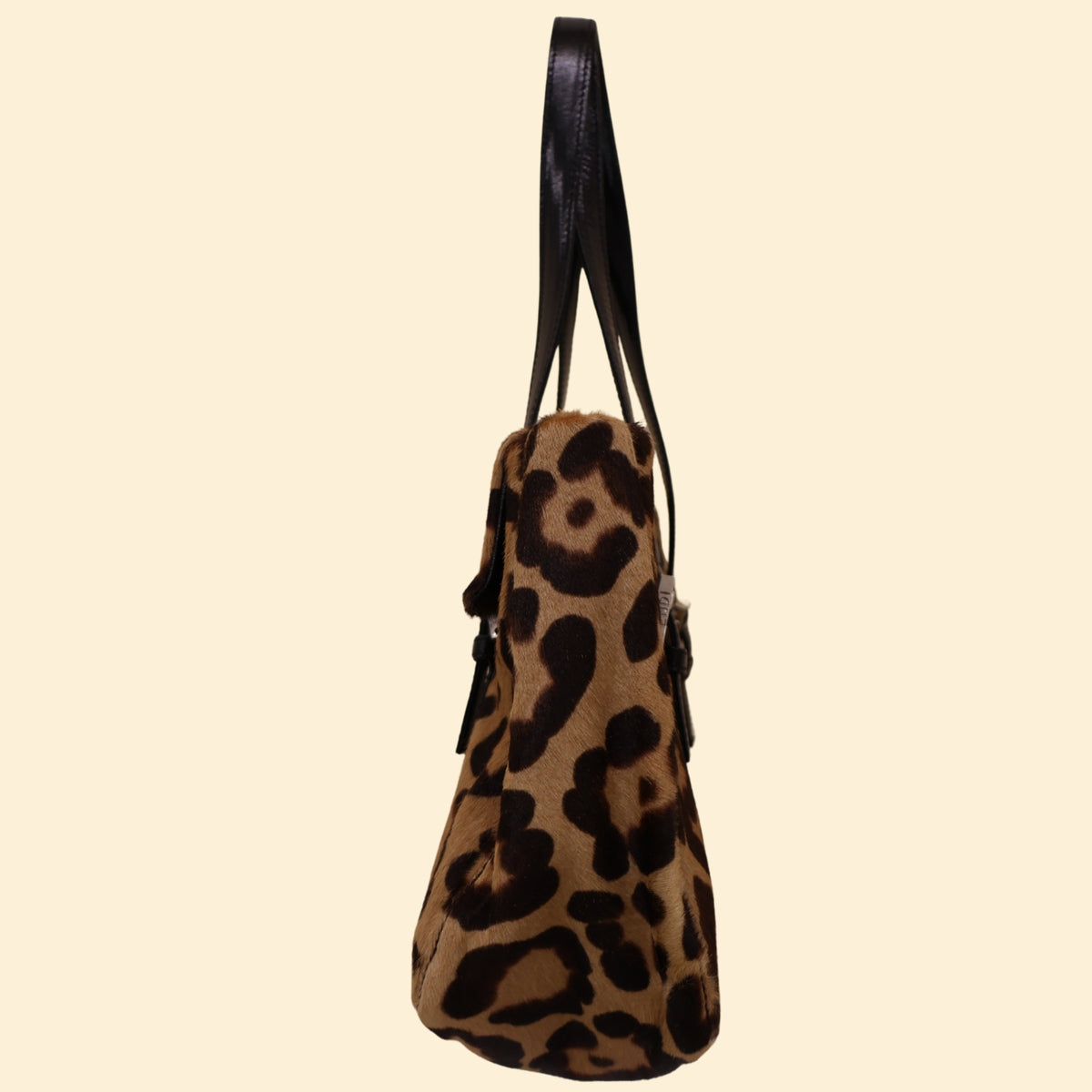 Fendi Leopard Pony Hair Baguette Bag