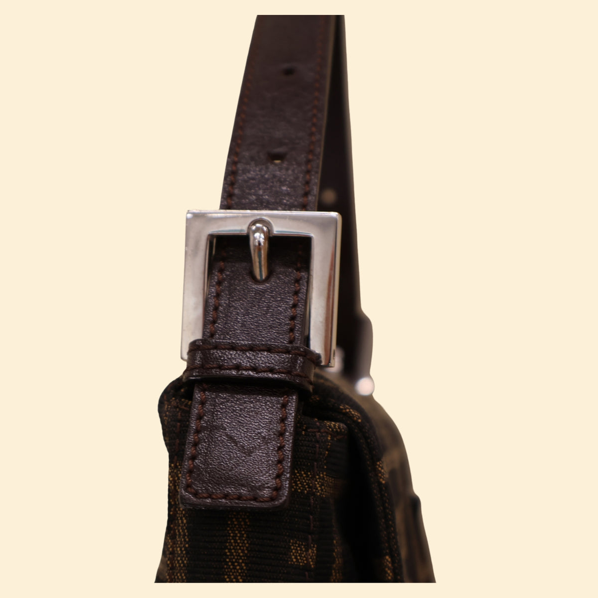 Fendi Zucca Brown Baguette Bag