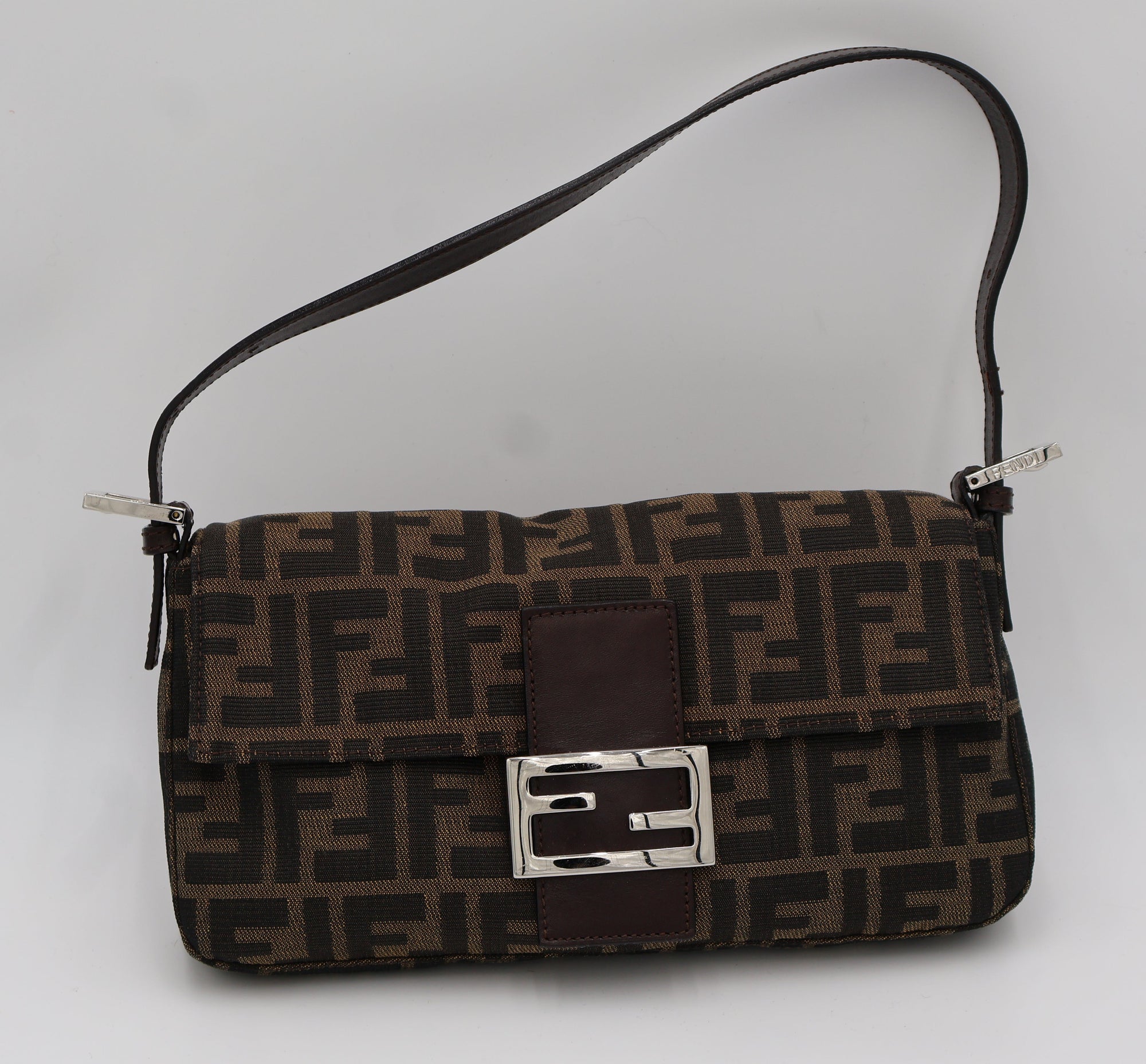 Fendi Zucca Brown Baguette