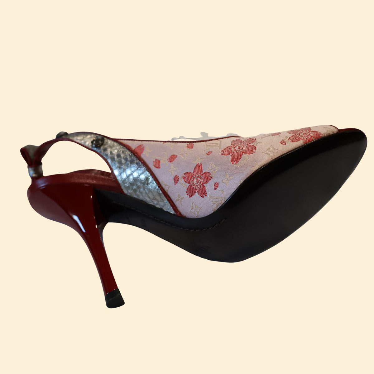Louis Vuitton Takashi Murakami Cherry Blossom Satin  Heels
