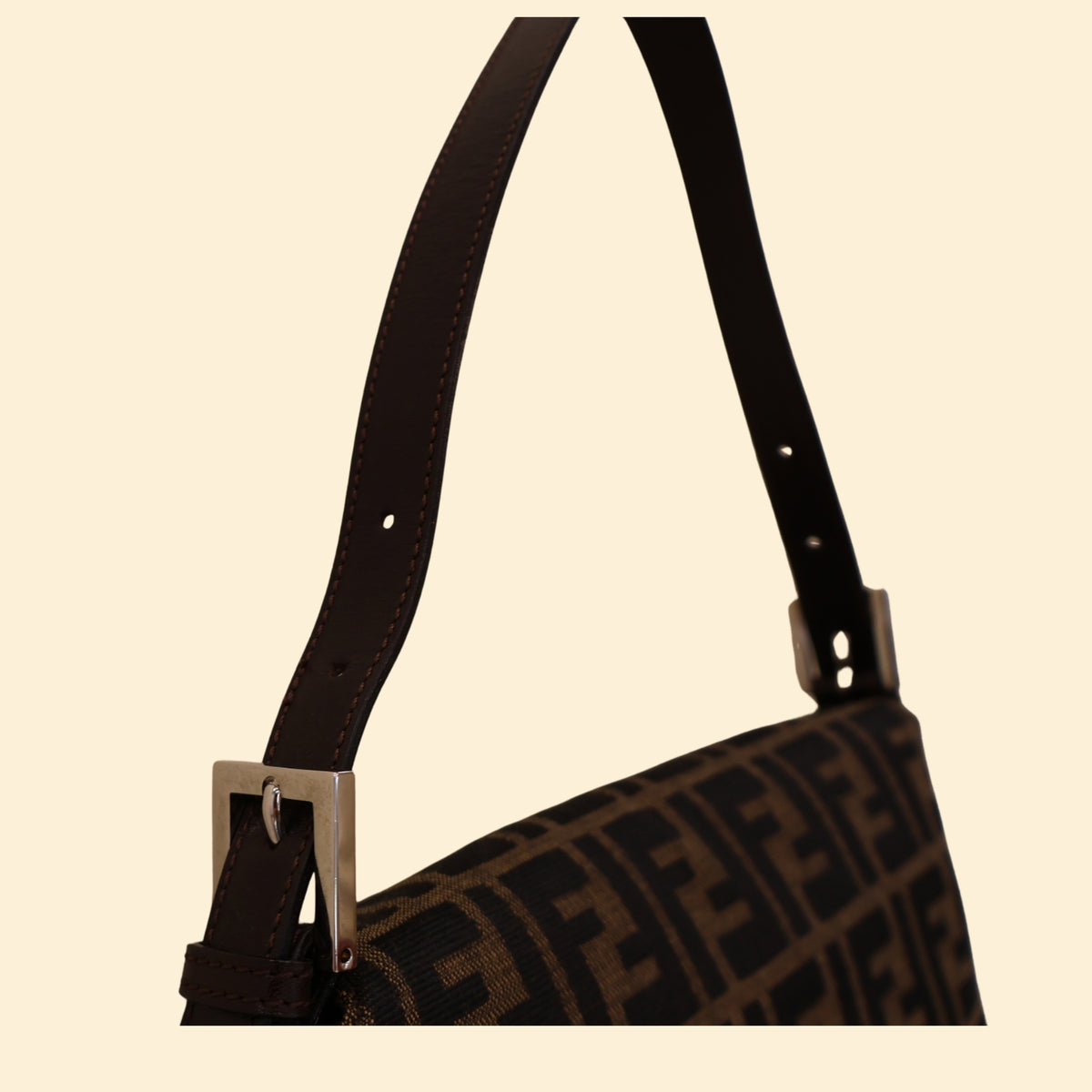 Fendi Zucca Brown Baguette Bag