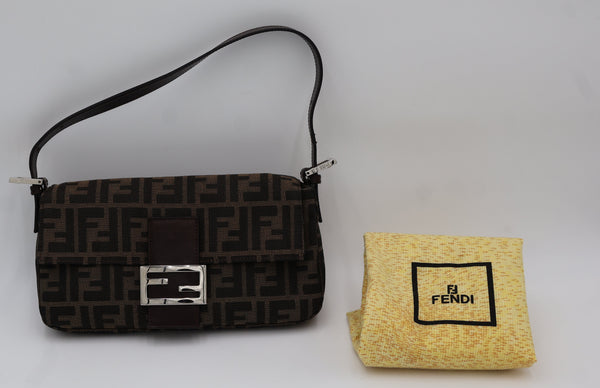 Fendi Zucca Brown Baguette