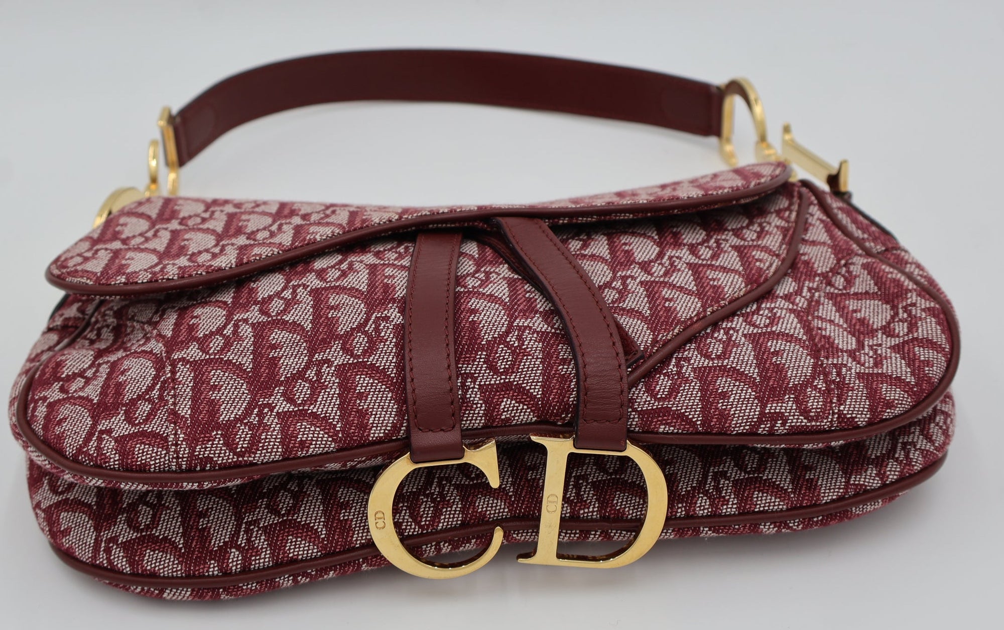 Dior Trotter Double Saddle Bag — Burgundy (Early 2000s)