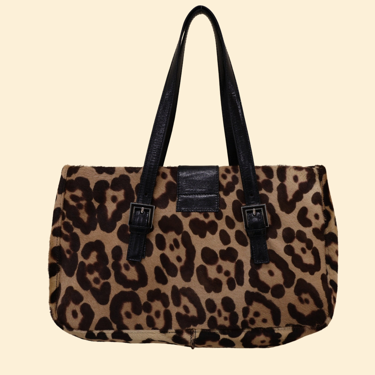 Fendi Leopard Pony Hair Baguette Bag