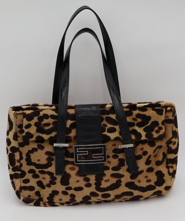 Fendi Leopard Pony Hair  Baguette