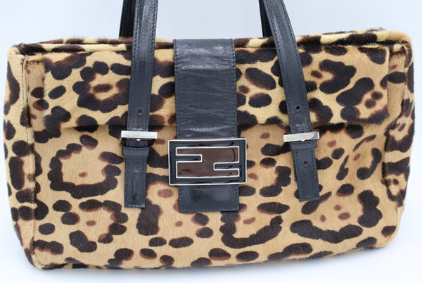 Fendi Leopard Pony Hair  Baguette