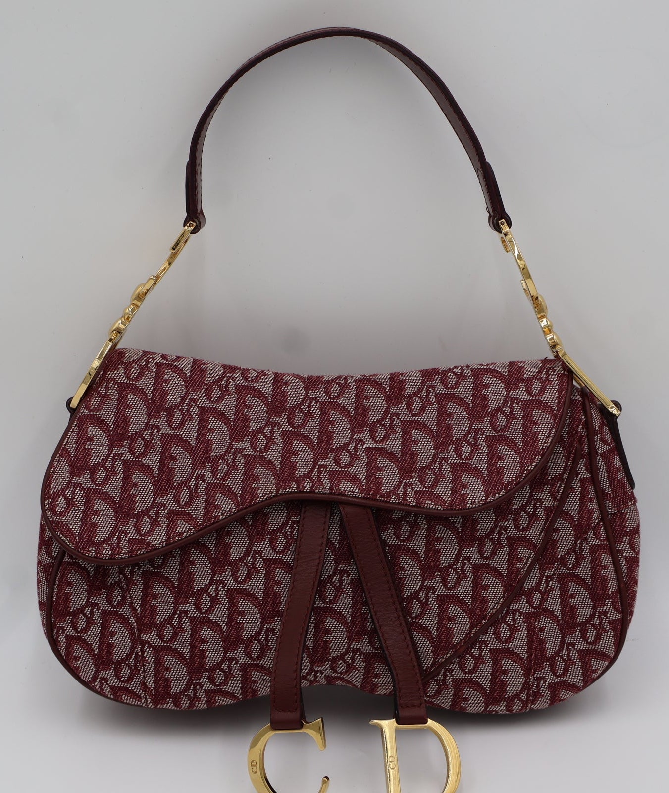 Dior Trotter Double Saddle Bag — Burgundy (Early 2000s)